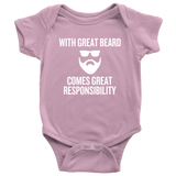 Funny Baby One-piece - Beard Baby Bodysuit - Great Beard - Baby Shower, First Birthday - Many Sizes And Colors Available - All Cotton