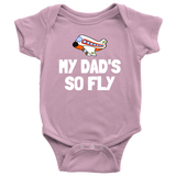 Cute Pilot Baby Shirt - Aviator Baby One-piece - My Dad's So Fly - Many Sizes And Colors - Baby Shower Gift Idea