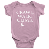 Rock Climber Baby Shirt - Rock Climbing Baby One-piece - Climber Baby Bodysuit - Crawl Walk Climb - Baby Shower Gift - All Cotton