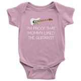 Cute Guitarist Baby One-piece - Guitar Player Baby Bodysuit - Mommy Liked The Guitarist - Guitarist Baby Gift Idea - Many Sizes And Colors