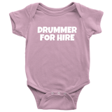 Cute Drummer Baby Shirt - Drumming Baby One-piece - Drummer For Hire - Baby Shower Gift Idea - Many Sizes And Colors