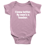 Cute Baby One-piece - Teacher Baby Shirt - My Mom's A Teacher - Many Sizes And Colors Available - Baby Shower or First Birthday Gift