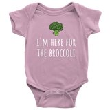 Funny Baby Vegan One-piece - Vegan Baby Clothes - I'm Here For The Broccoli - Cute Vegan Bodysuit - Baby Gift Idea - Many Sizes and Colors