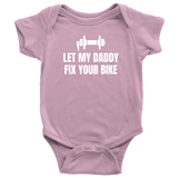 Bicycle Mechanic Baby Bodysuit - Bike Mechanic Baby Shirt - Baby One-piece - Let My Daddy Fix Your Bike - Baby Shower Gift Idea