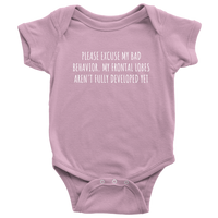 Funny Psychology Baby Shirt - Psychologist Baby One-piece - Excuse My Bad Behavior - Baby Shower Gift Idea - Many Sizes And Colors