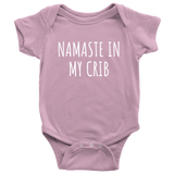 Cute Yoga Baby One-piece - Funny Yoga Baby Bodysuit - Yogi, Yogini Baby Shirt - Namaste In My Crib - Many Sizes And Colors