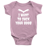 Cute Vampire Baby Shirt - Vampire Baby One-piece - Halloween Baby Bodysuit - I Want To Suck Your Boob - Many Sizes And Colors - Baby Shower