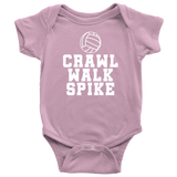 Volleyball Baby Bodysuit - Volleyball Player Baby Gift - Volleyball Baby One-piece - Crawl Walk Spike - First Birthday or Baby Shower Gift