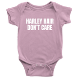 Funny Biker Baby Shirt - Motorcycle Rider Baby One-piece - Harley Hair Don't Care - Biker's Baby Gift - Many Sizes And Colors