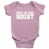 Personal Trainer Baby Bodysuit - Shut Up And Squat - Cute Fitness Baby Shirt - Fitness instructor Baby - Baby Shower Gift - All Cotton