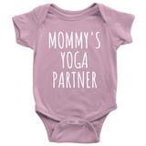 Cute Yoga Baby One-piece - Yoga Baby Bodysuit - Yogi, Yogini Baby Shirt - Mommy's Yoga Partner - Many Sizes And Colors