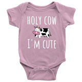 Cute Baby One-piece - Infant Bodysuit - Farming Baby Shirt - Holy Cow I'm Cute - Cute Baby Gift - Many Sizes And Colors Available - Cute Cow