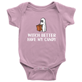 Halloween Baby Bodysuit - Cute Ghost - Halloween Baby Gift - Creepy Baby One-piece - Many Sizes And Colors - Witch Better Have My Candy
