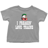 Train Toddler Shirt - Railfan Toddler Tee - Locomotive Toddler Shirt - I Freaking Love Trains - Birthday Gift