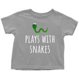 Cute Toddler Shirt - Herpetology Toddler Tee - Plays With Snakes - Snake Lover Present - Toddler Birthday Gift - Many Colors Available