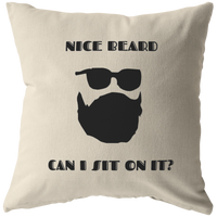 Funny Beard Gift - Beard Throw Pillow - Bearded Boyfriend Gift - Sexy Husband Present - Valentine's Day - Nice Beard - Birthday Gift