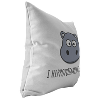 Cute Hippo Throw Pillow - Boyfriend or Girlfriend Gift - Romantic Valentine or Birthday Present - Long Distance Relationship