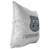 Cute Hippo Throw Pillow - Boyfriend or Girlfriend Gift - Romantic Valentine or Birthday Present - Long Distance Relationship