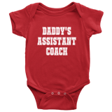 Cute Baby One-Piece - Coach Baby Shirt - Daddy's Assistant Coach - Custom Text Available - Many Sizes And Colors - Baby Shower Gift Idea