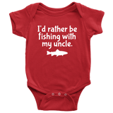 Cute Fishing Baby One-Piece - Future Fisherman Baby Shirt - Fishing With My Uncle - Many Sizes And Colors Available - Baby Shower Gift Idea