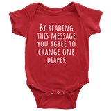 Funny Baby One-Piece - Cute Baby Shirt - Change One Diaper - Baby Apparel - Many Sizes And Colors Available - All Cotton