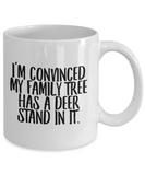 Funny Hunting Coffee Mug - Deer Stand in Family Tree - Gift for Hunter