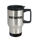 Gift Idea For Knitter - Knitting Travel Mug - Knit Happens