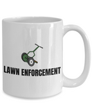 Lawn Care, Gardening Gift - Funny Suburban Garden Mug - Lawn Enforcement