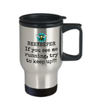 Beekeeper Gift - Apiarist Present Idea - If You See Me Running... - Beekeeping Travel Mug