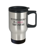Yesterday I Couldn't Spell Ukulele - Funny Gift For Ukulele Player - Uke Lover Travel Mug
