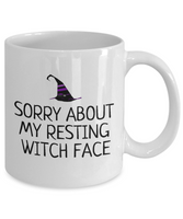 Funny Witch Mug - Witchcraft Gift Idea - Pagan, Occult, Wiccan Gift Idea - Sorry About My Resting Witch Face