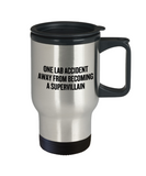 Funny Chemistry Travel Mug - Chemistry Teacher Gift Idea - Chemist Present - One Lab Accident Away