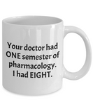 Funny Pharmacist Mug - Pharmacy Technician Gift - Pharmacy Present - One Semester Of Pharmacology