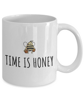 Beekeeping Present Idea - Funny Gift For Beekeeper, Apiarist - Cute Bee Mug - Time Is Honey