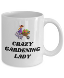 Crazy Gardening Lady - Gift Idea For Gardener - Ceramic Mug