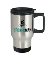 Bicycle Rider Gift - Present For Cyclist - Road Bike Travel Mug - SpokesMan