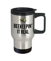 Beekeeping Present Idea - Gift For Beekeeper, Apiarist - Honey Bee Travel Mug - Beekeepin' It Real