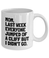 Funny Mother's Day Gift - Cute Mom Mug - Jumped Of A Cliff - Mother's Birthday Present