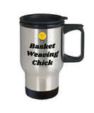 Basket Weaving Chick - Weaver Gift Idea - Wicker Weave Travel Mug