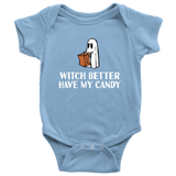 Halloween Baby Bodysuit - Cute Ghost - Halloween Baby Gift - Creepy Baby One-piece - Many Sizes And Colors - Witch Better Have My Candy