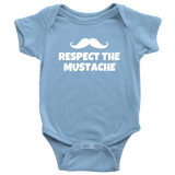 Funny Mustache Baby Bodysuit - Funny Baby One-piece - Respect The Mustache - Baby Shower or First Birthday - Many Sizes And Colors Available