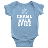 Volleyball Baby Bodysuit - Volleyball Player Baby Gift - Volleyball Baby One-piece - Crawl Walk Spike - First Birthday or Baby Shower Gift