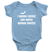 Funny Halloween Baby Shirt - Creepy Baby One-piece - Spooky Baby Bodysuit - Cuddle And Watch Horror Movies - Halloween Baby Gift