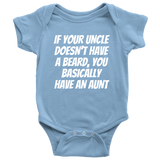 Funny Baby One-piece - Beard Baby Bodysuit - Uncle With Beard - Baby Shower, First Birthday - Many Sizes And Colors Available - All Cotton
