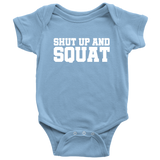 Personal Trainer Baby Bodysuit - Shut Up And Squat - Cute Fitness Baby Shirt - Fitness instructor Baby - Baby Shower Gift - All Cotton