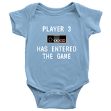 Cute Baby One-piece - Gaming Baby Bodysuit - Video Game Baby Shirt - Player 3 Entered The Game - Many Sizes And Colors Available - Baby Gift