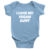Funny Baby Vegan One-piece - Vegan Baby Clothes - I Love My Vegan Aunt - Cute vegan Bodysuit - Baby Gift Idea - Many Sizes and Colors