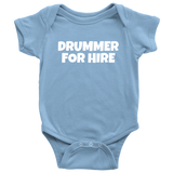 Cute Drummer Baby Shirt - Drumming Baby One-piece - Drummer For Hire - Baby Shower Gift Idea - Many Sizes And Colors