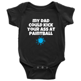 Paintball Baby One-Piece - Cute Baby Shirt - Paintball Dad - Custom Text Available - Many Sizes And Colors Available - All Cotton