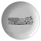 Firefighter Dinner Plate - Firetruck Plate - Dishwasher Safe